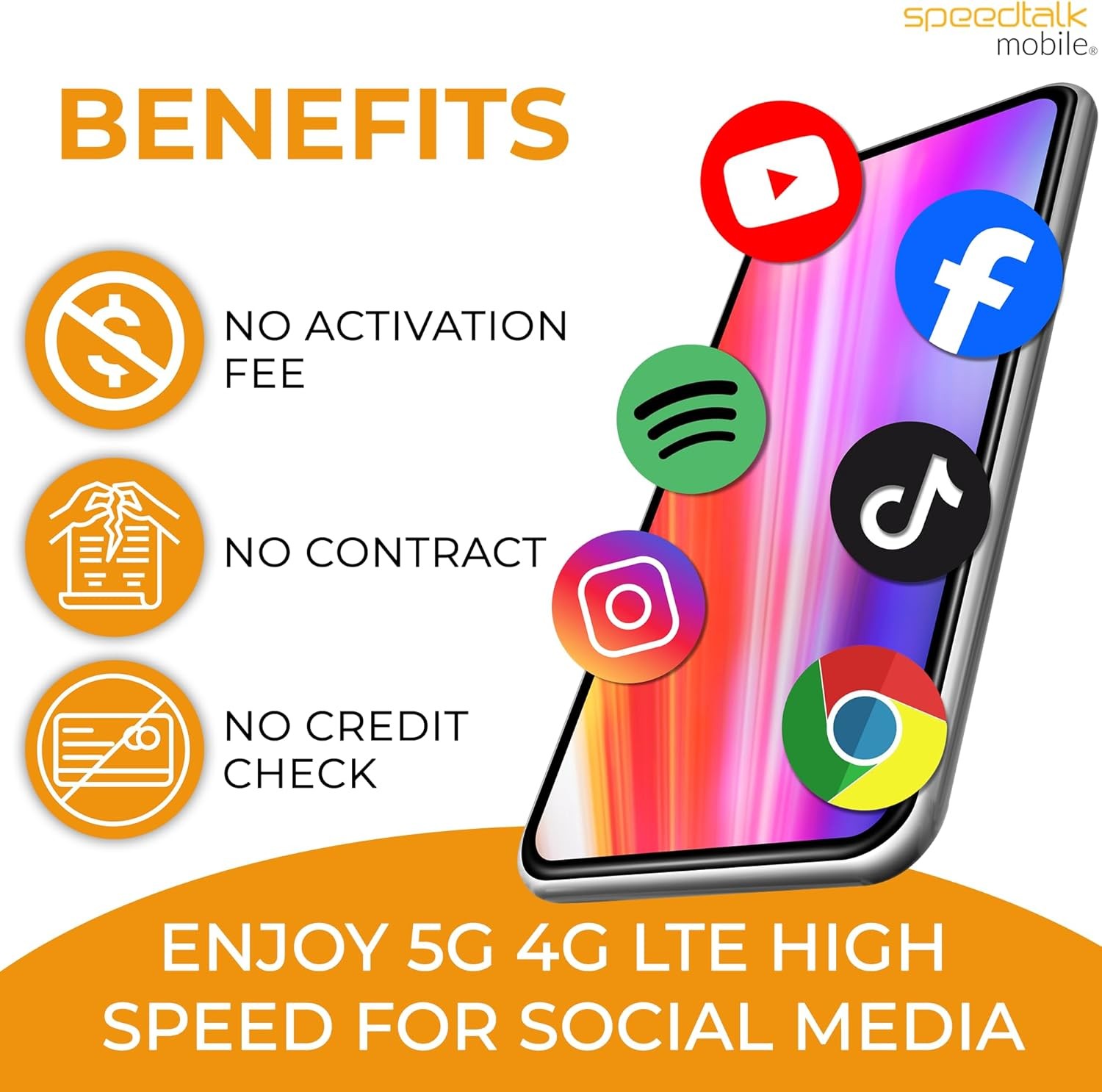 SpeedTalk Mobile Pre-Paid SIM Card Starter Kit – No Contract Wireless Plans...