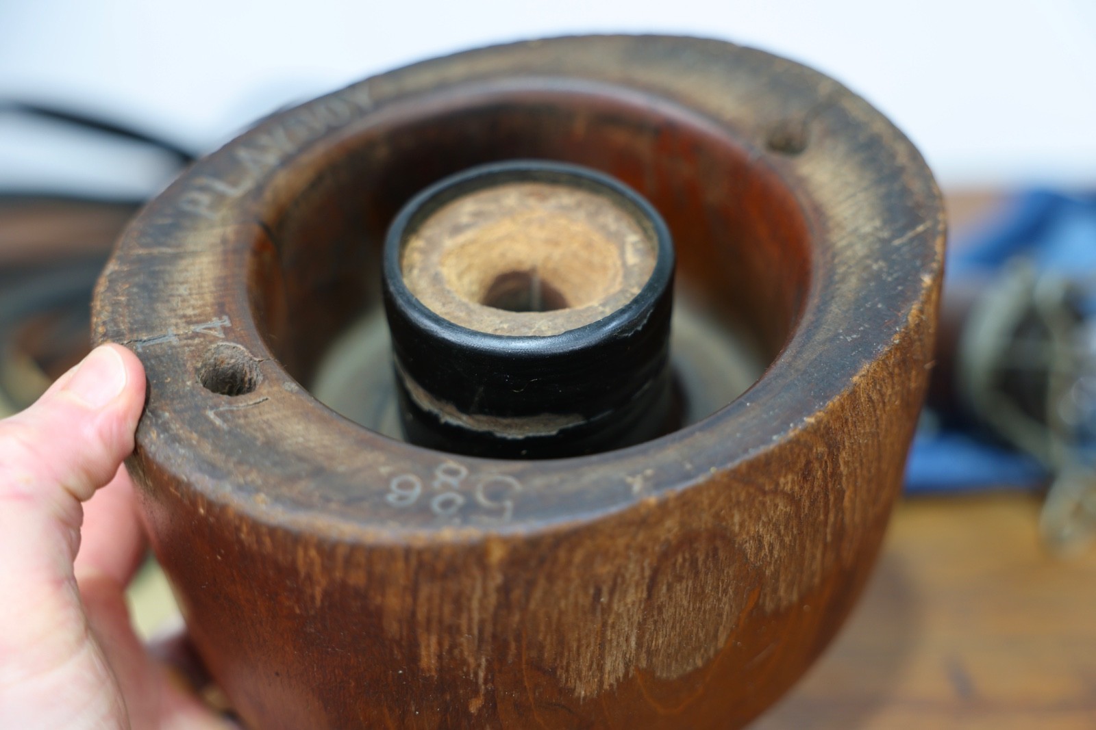 Vintage Stetson Playboy Fedora Millinery Wood Hat Block Mold Form Antique