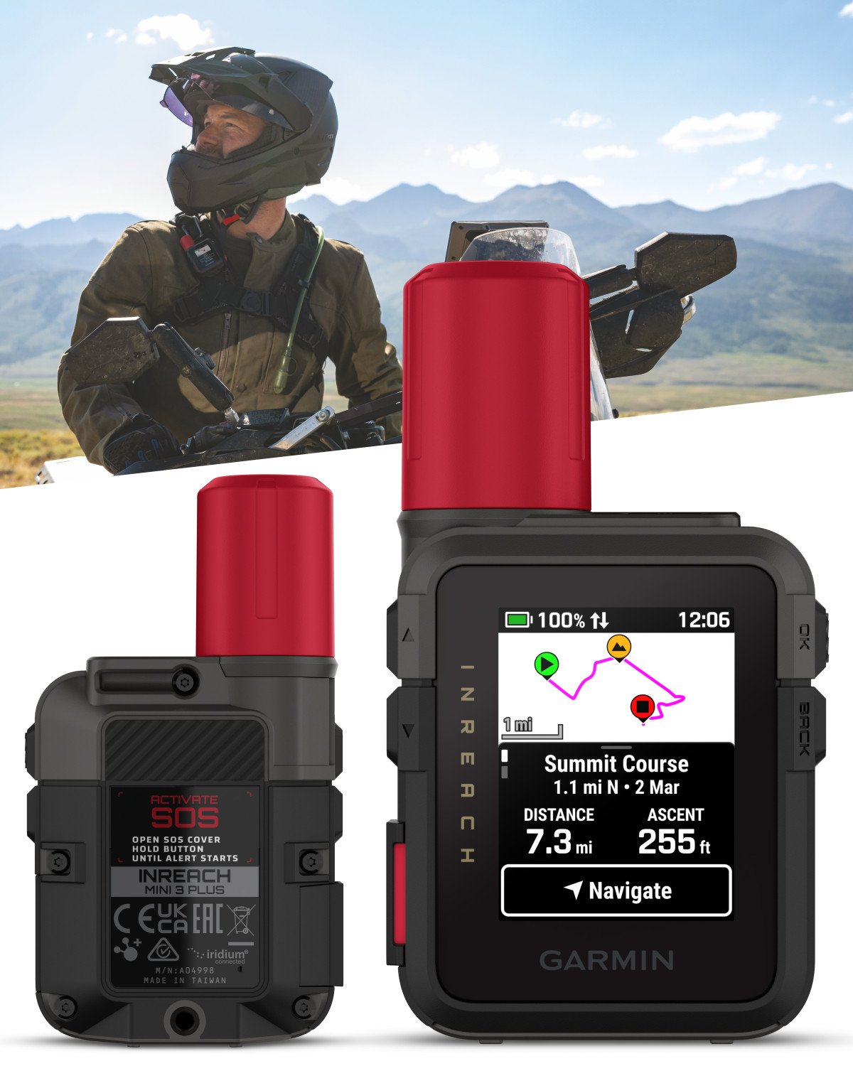 Garmin inReach Mini 3 Plus Compact SOS Satellite Communicator w/ Touchscreen