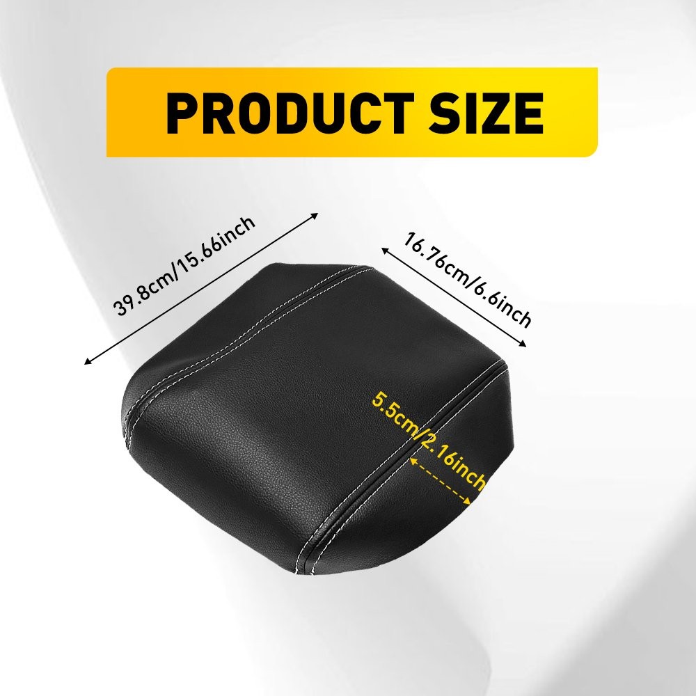 Black Center Console Lid Armrest Leather Cover Trim For Cadillac CTS 2008-2014