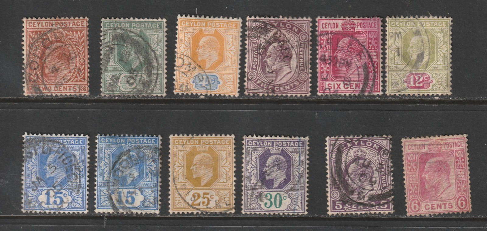 Ceylon Scott# 166-174 & 197-198 Used