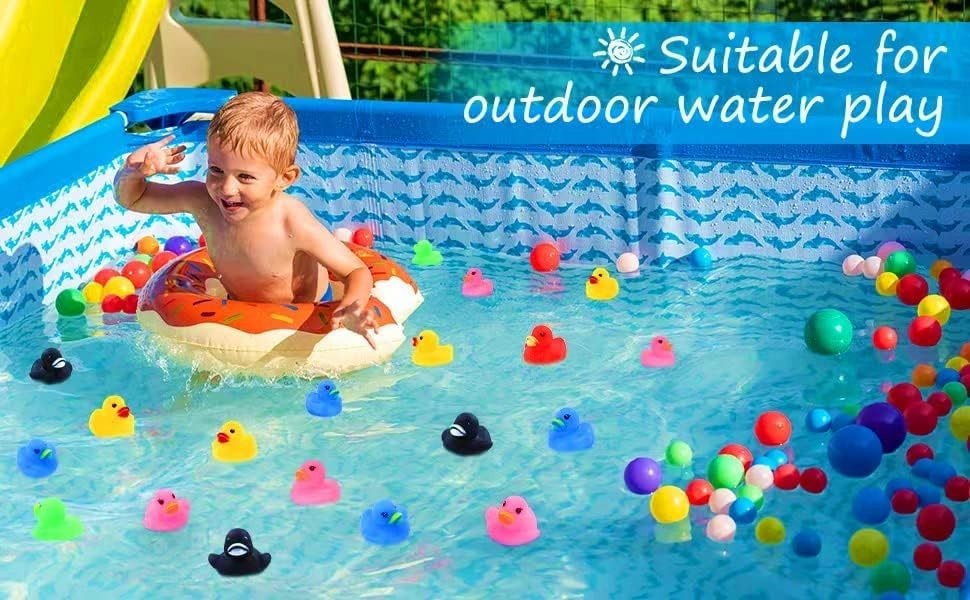 50pcs Rubber Ducks in Bulk,Assortment Duckies for Jeep Ducking Floater Bath Toys