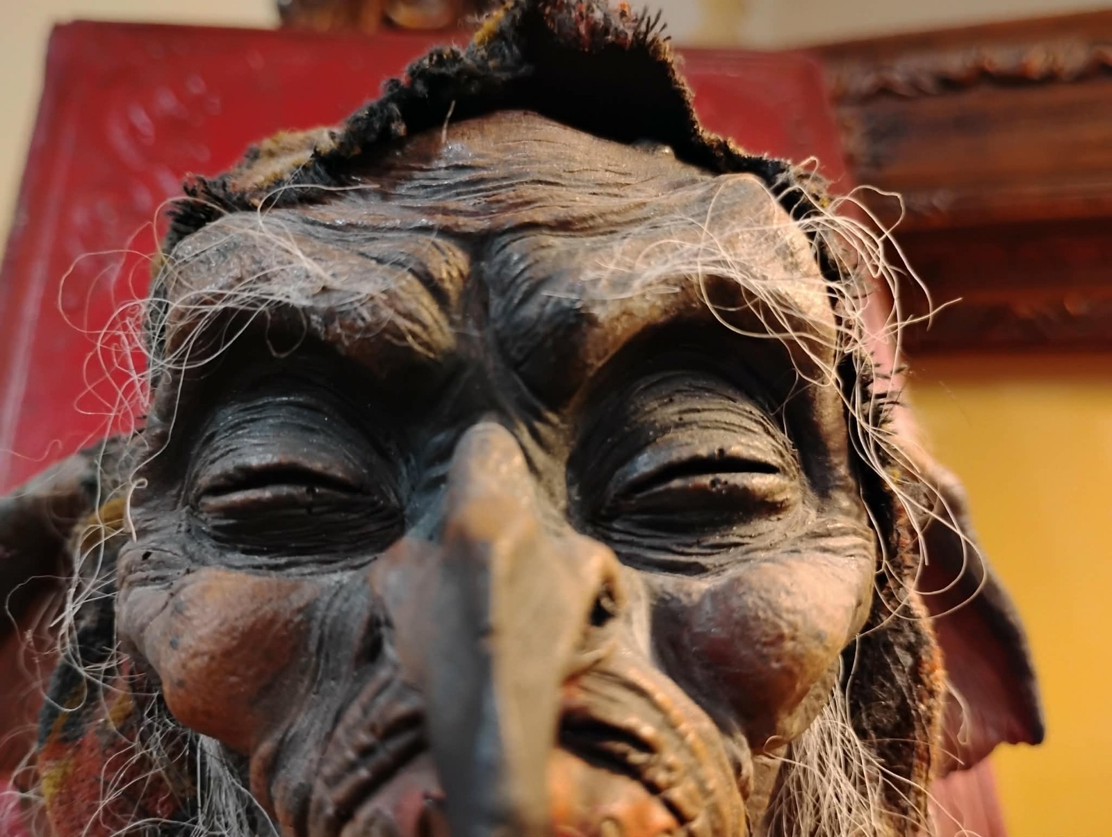 Goblin Mummified Severed Head Handmade Sculpture by Spanish Artist Moise Espina