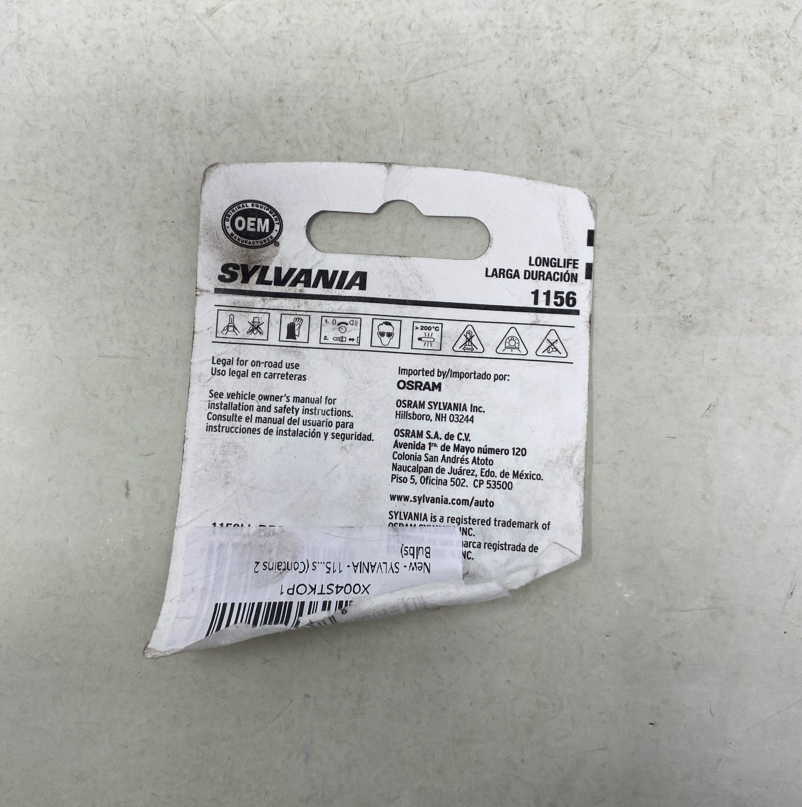 SYLVANIA 1156 Long Life Miniature Bulbs 2-Pack - Clear, 12V Standard