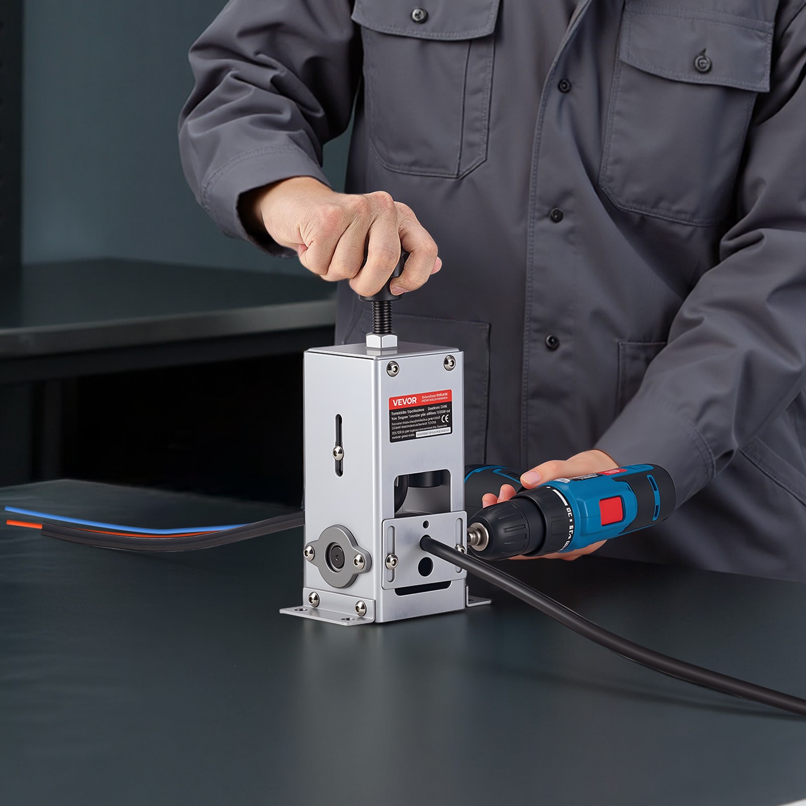 VEVOR Manual Wire Stripper Machine Stripping 0.06-1.18 in Hand or Drill Powered