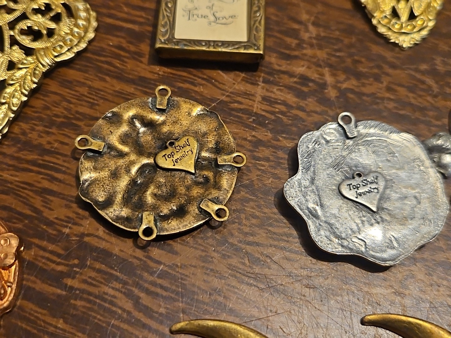 Lot Of 20 Fancy Piece Mixed France Vintage 60s Brass Stampings Findings Jewelry