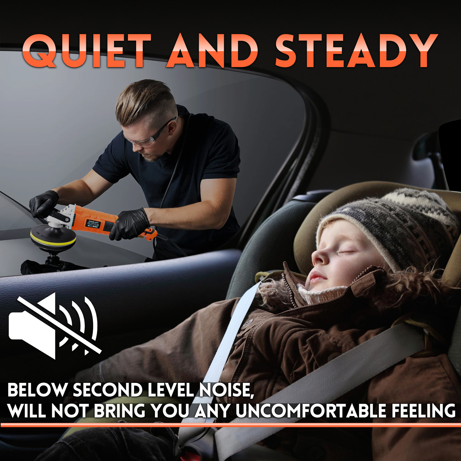 Car Buffer Polisher Waxer 7-Speed Rotary 6" + 7" Backing Plate Polishing Machine