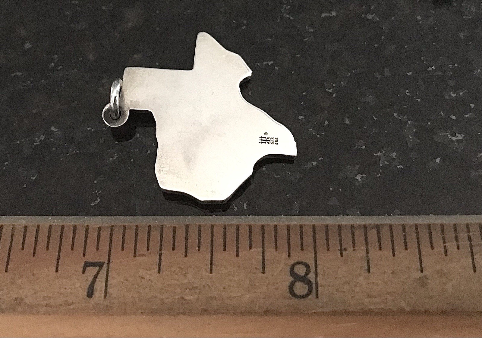 James Avery Retired 14k Gold and Sterling Silver Heart of Gold Texas