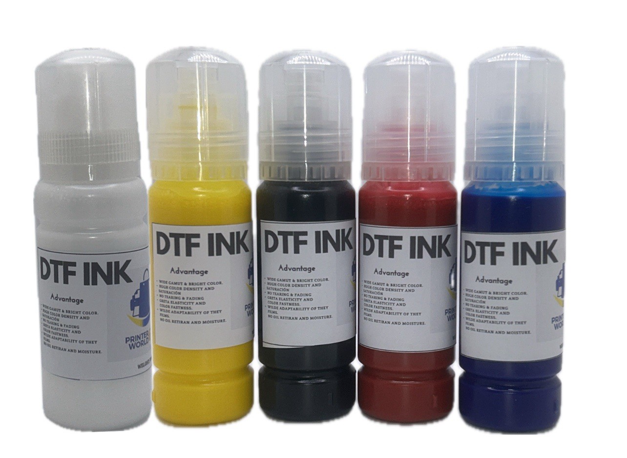 DTF Ink Compatible With Epson Printer, Digital Transfer Film bottles CMYK+W NEW