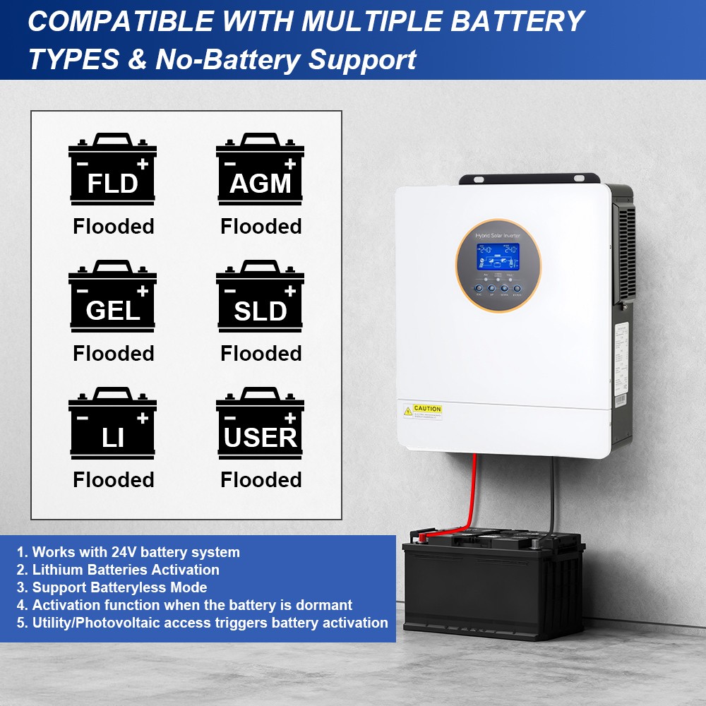 12KW 6200W 5000W Solar Hybrid Inverter 48V 110V/220V Split Phase MPPT Controller