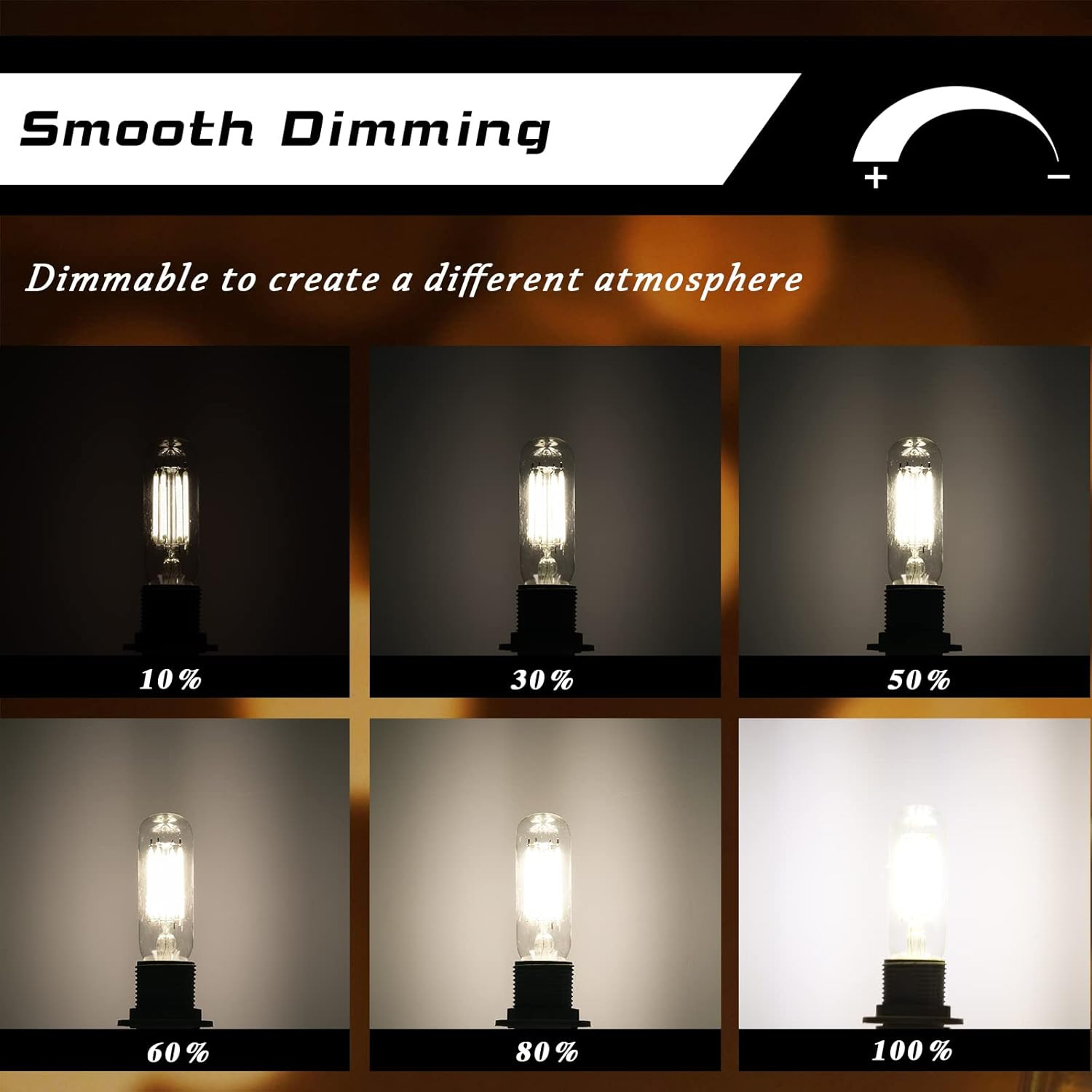 E12 Dimmable LED Bulb 80W Equivalent Small Candelabra Classic T6 T25 Ceiling Fan