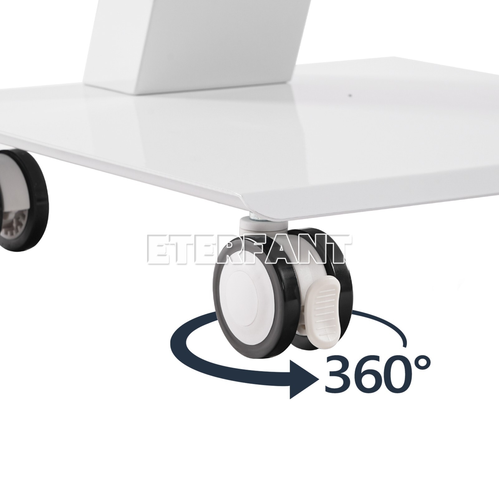Dental Trolley Mobile Medical Tool Cart Lab Stand 4 Casters Three Layer Serving