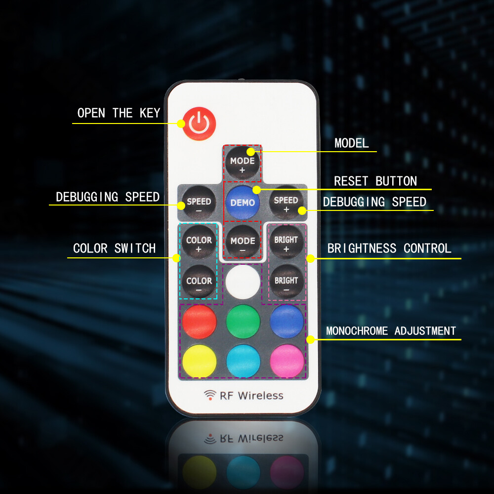 17.5" RGB & Chasing Flow Double Row LED Wheel Ring Rim Lights For Truck Car set