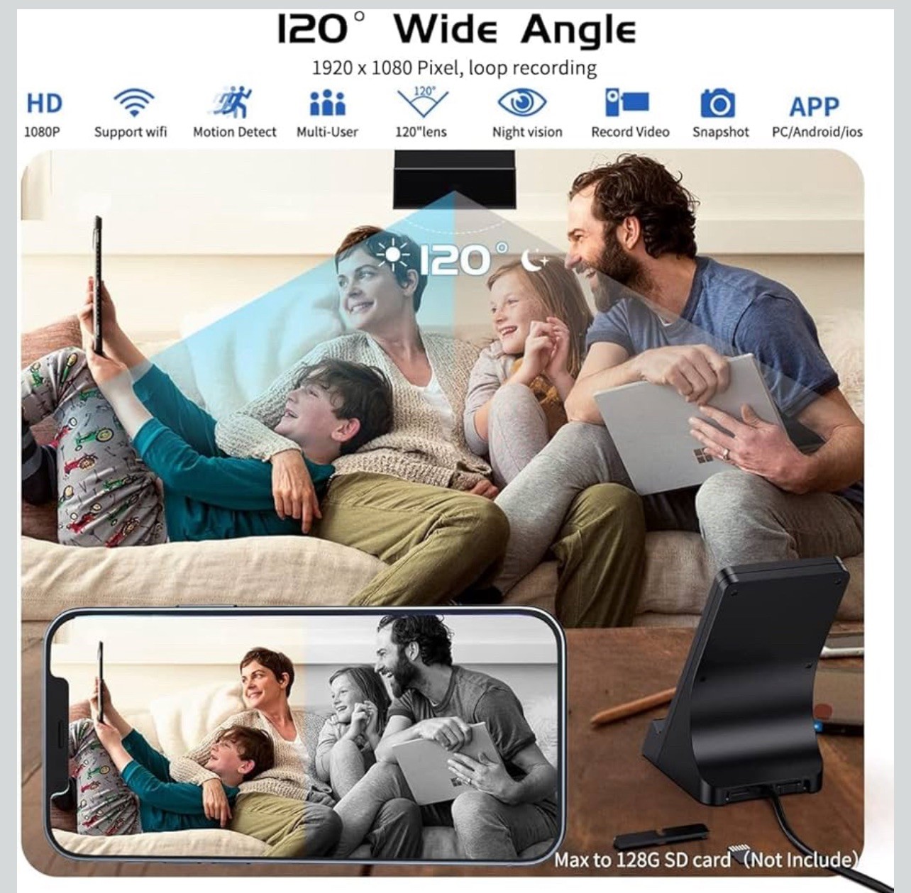 Camara Espia Oculta Reloj Despertador Seguridad 1080P Detector Movimiento NUEVO