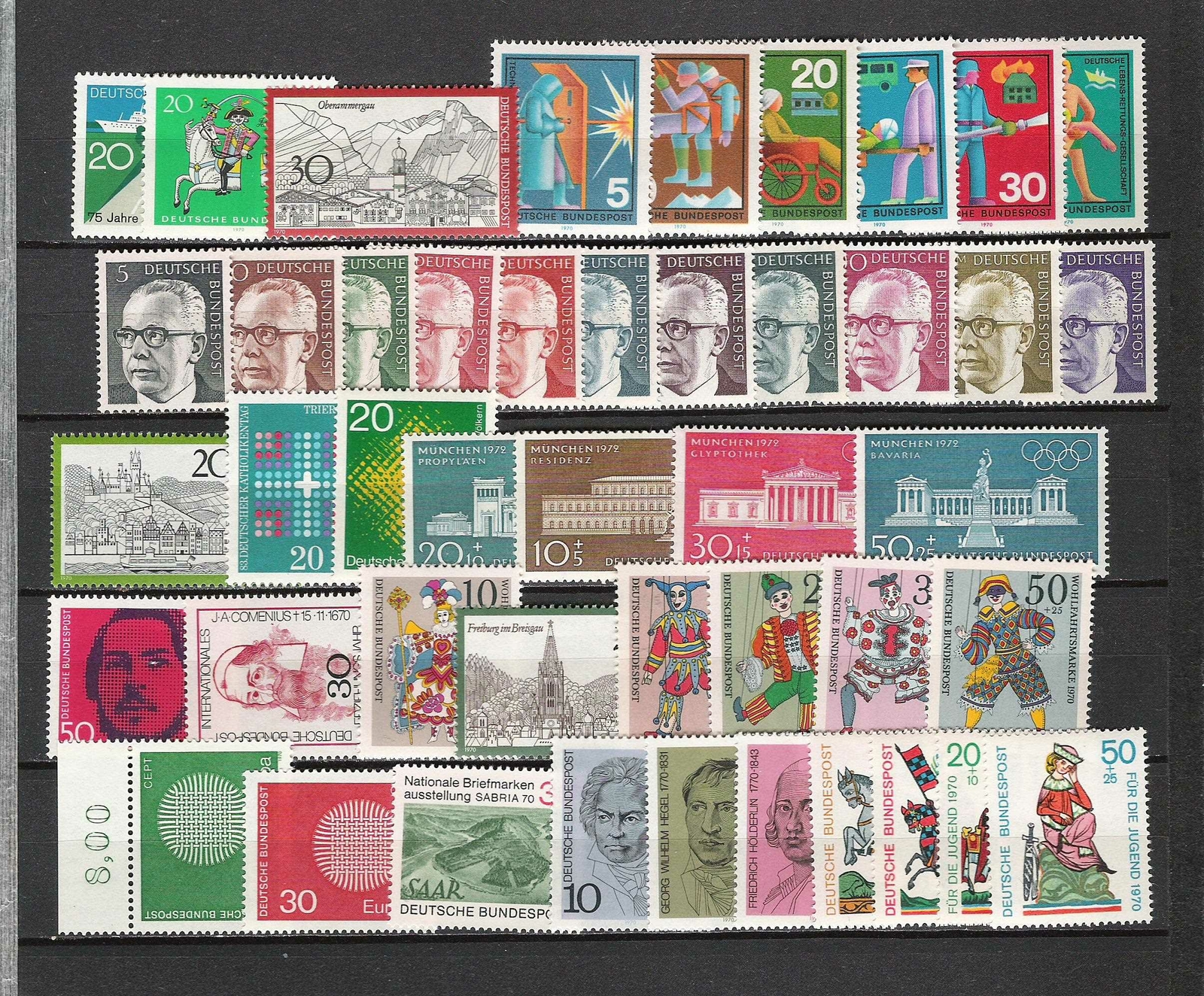 Bund, BRD, Jahrgang aus 1970 - 1979, postfrisch **, zur Auswahl