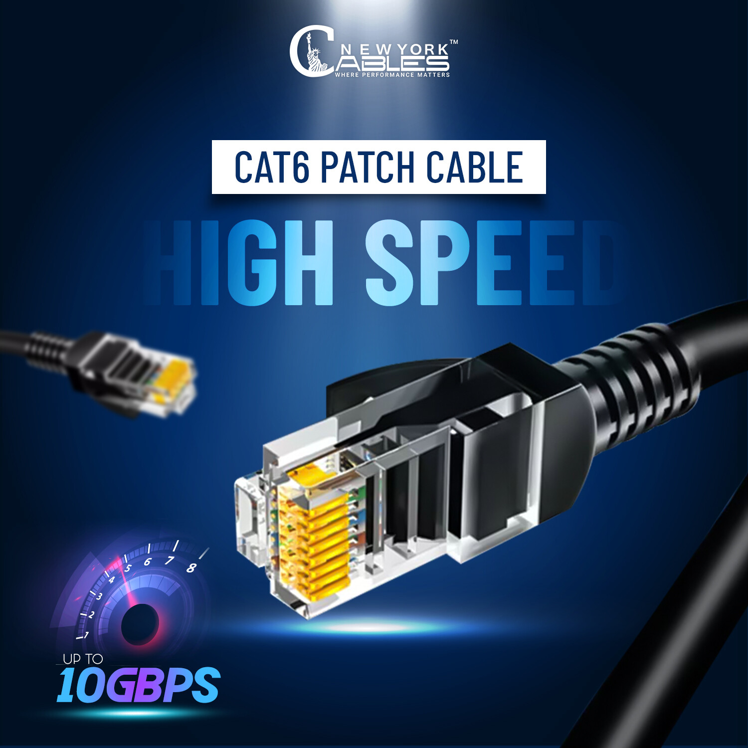 Cat6 Patch Network Cable RJ45 Ethernet 1ft To 10ft 10Pack Pure Copper Black