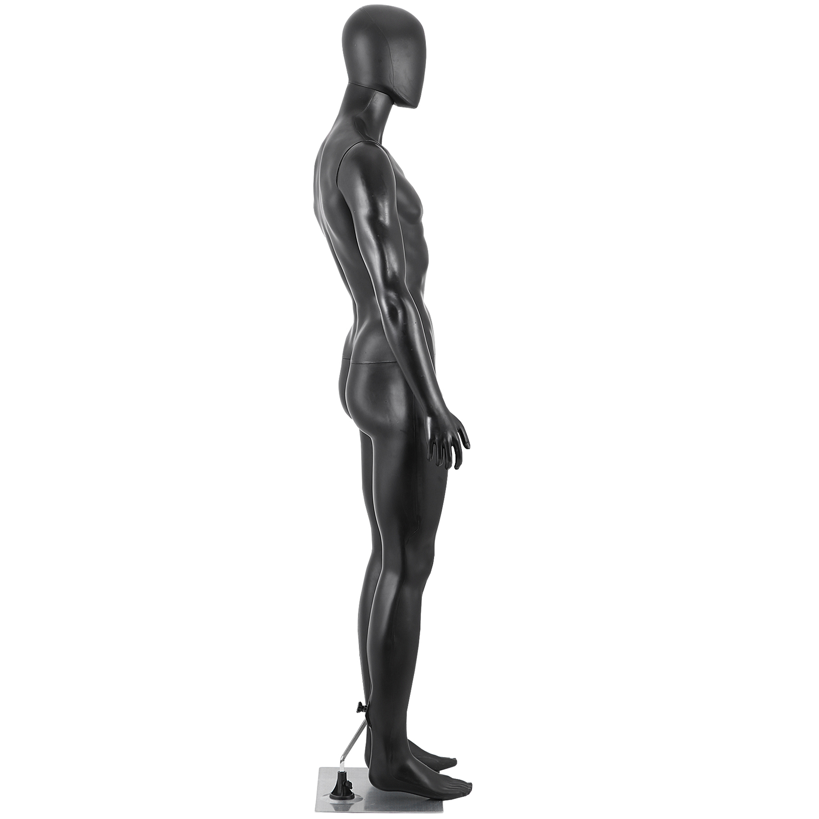 73"H Male Mannequin Full Body Realistic Display Head Turns Dress Form Base Black