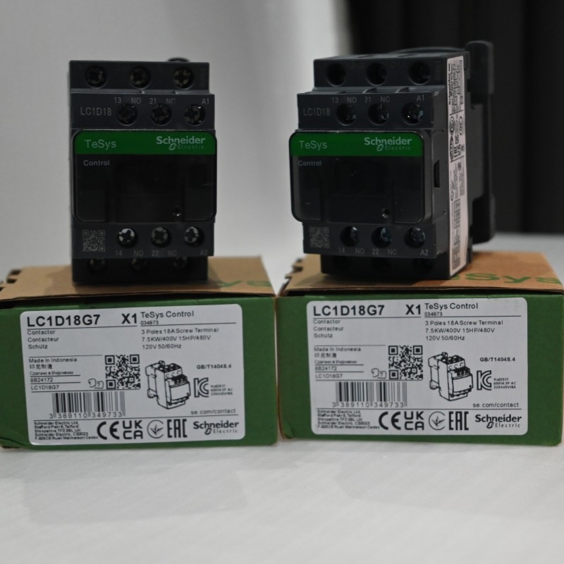 1PC LC1D18G7 Schneider New Contactor: 3-Phase 3NO, 120VAC 50/60Hz Coil, US Stock