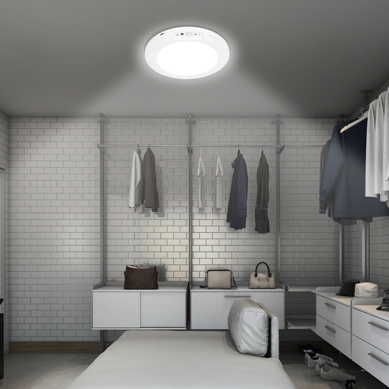 Magnetic Flush Ceiling Light Motion Sensor Dimmable Ceiling Light w/Remote Light