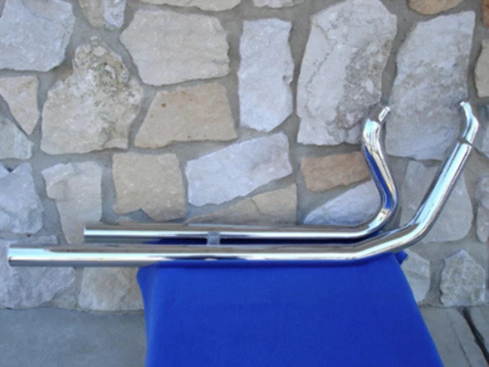 Chrome Big Growl 2-1/4" LONG RIFLES Exhaust Softail 86-05 With Heat Shield Set