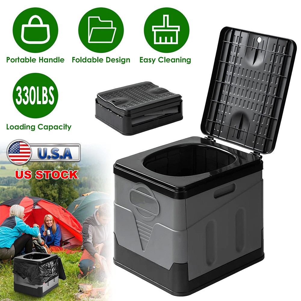 20L Portable Folding Toilet Seat For Camping Toilet Travel Hiking Outdoor Potty