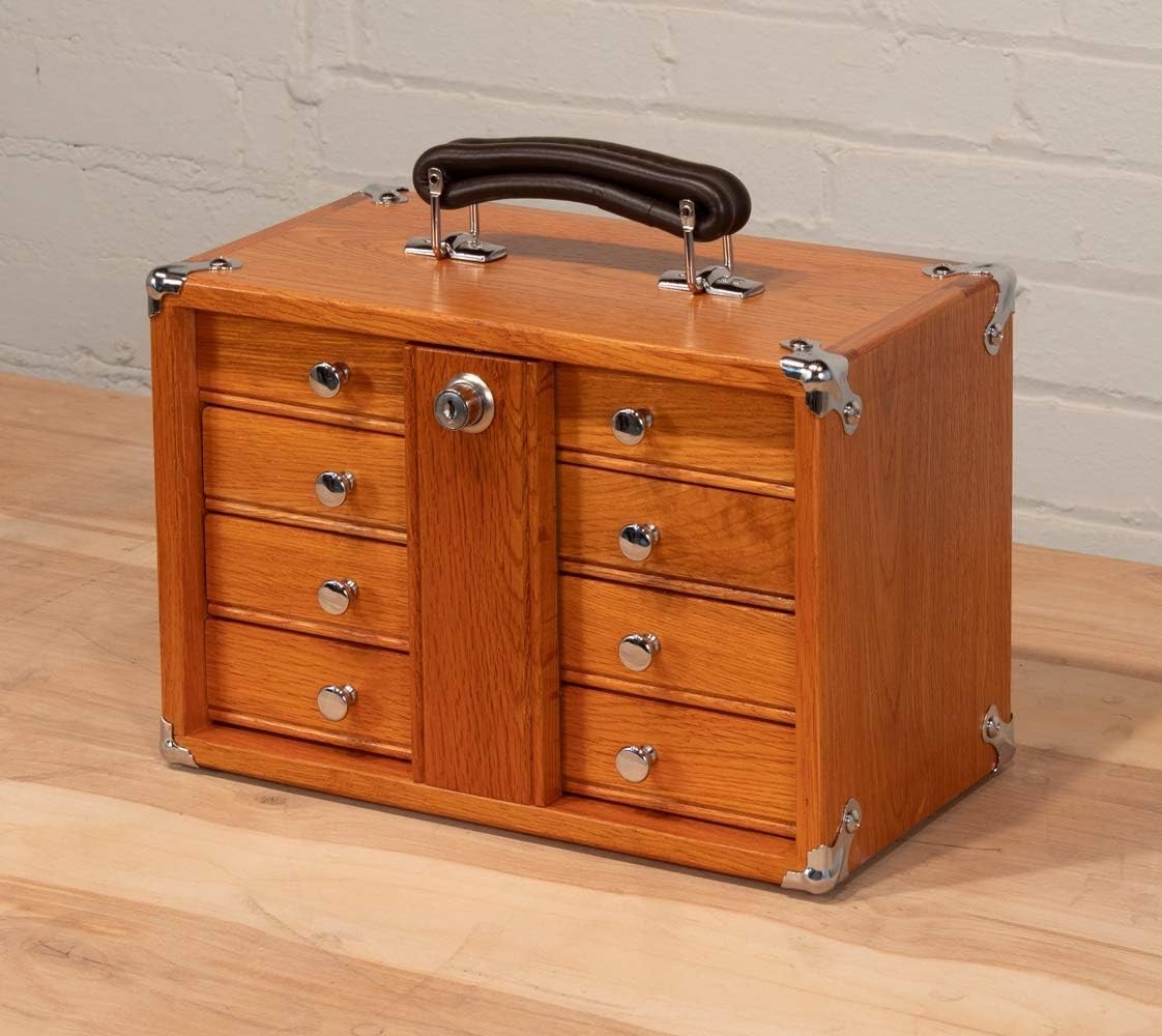 GI-T12 Red Oak 4-Drawer Mini Portable Chest by Gerstner International