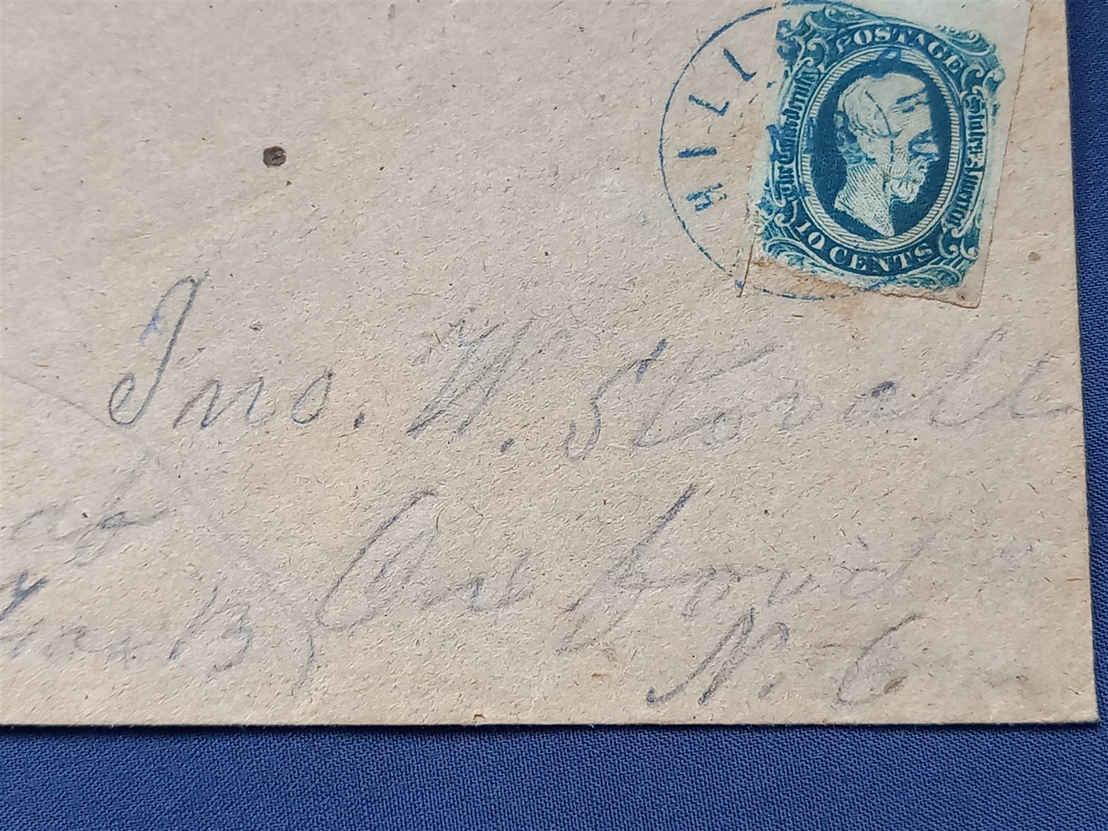 USA CONFEDERATION STATES OF AMERICA 1863 DAVIS 10c ON COVER