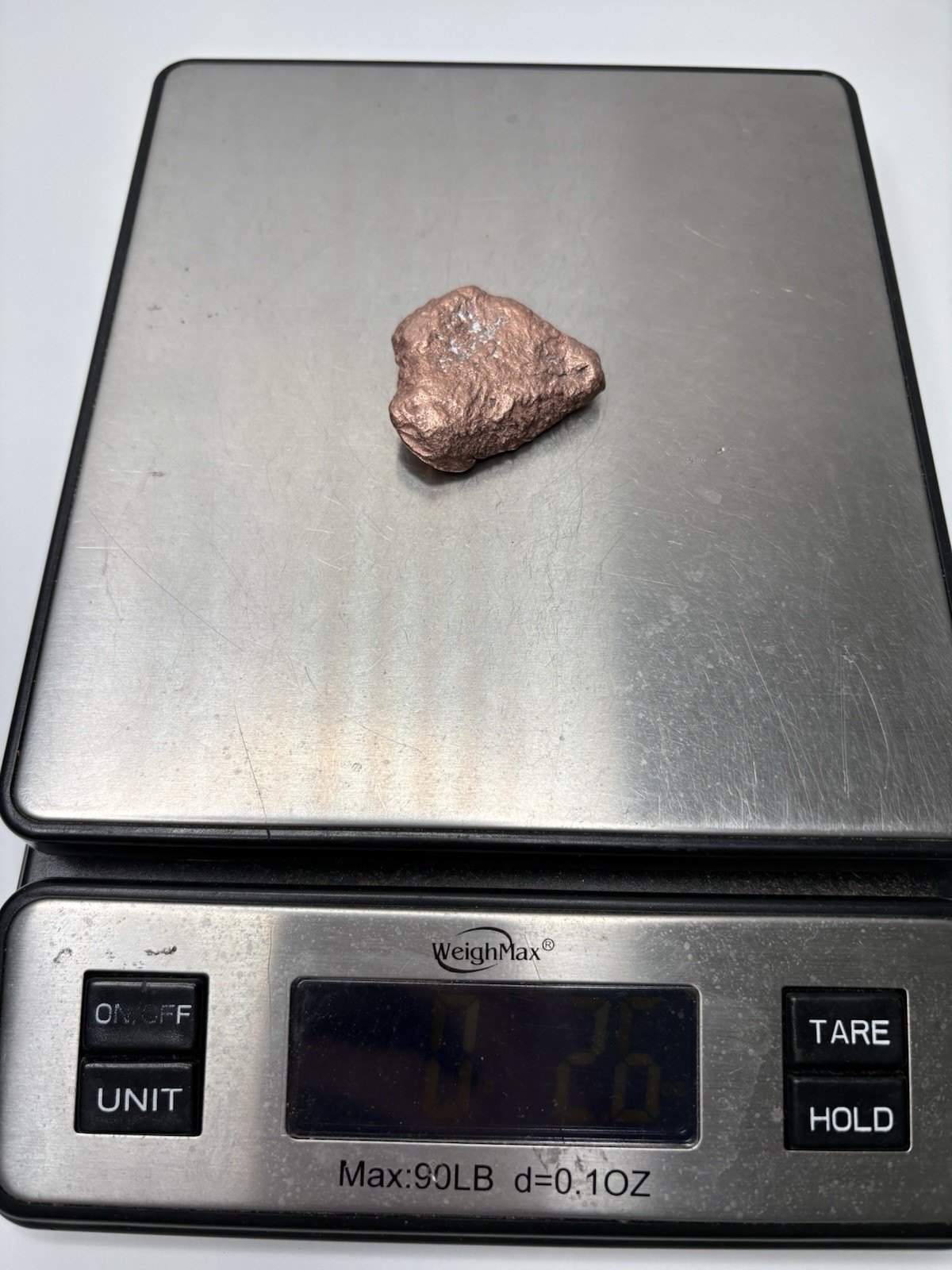 Pure Native Michigan Solid Copper Nugget Specimen Keweenaw Peninsula Mineral