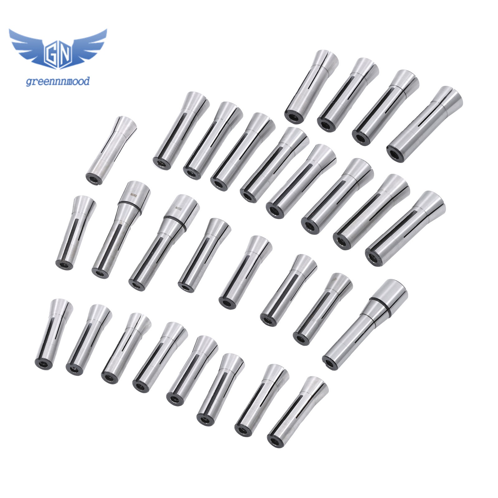 29 Pcs R8 Collet Set 1/32" - 1" for Bridgeport with R8 Collet Rack - 48 slot