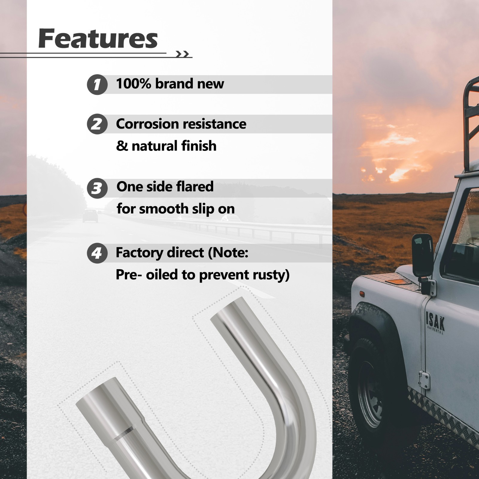 16PCS 2.5"OD DIY OD Custom Exhaust Tubing Mandrel Bend Pipe Straight U-Bend Kit