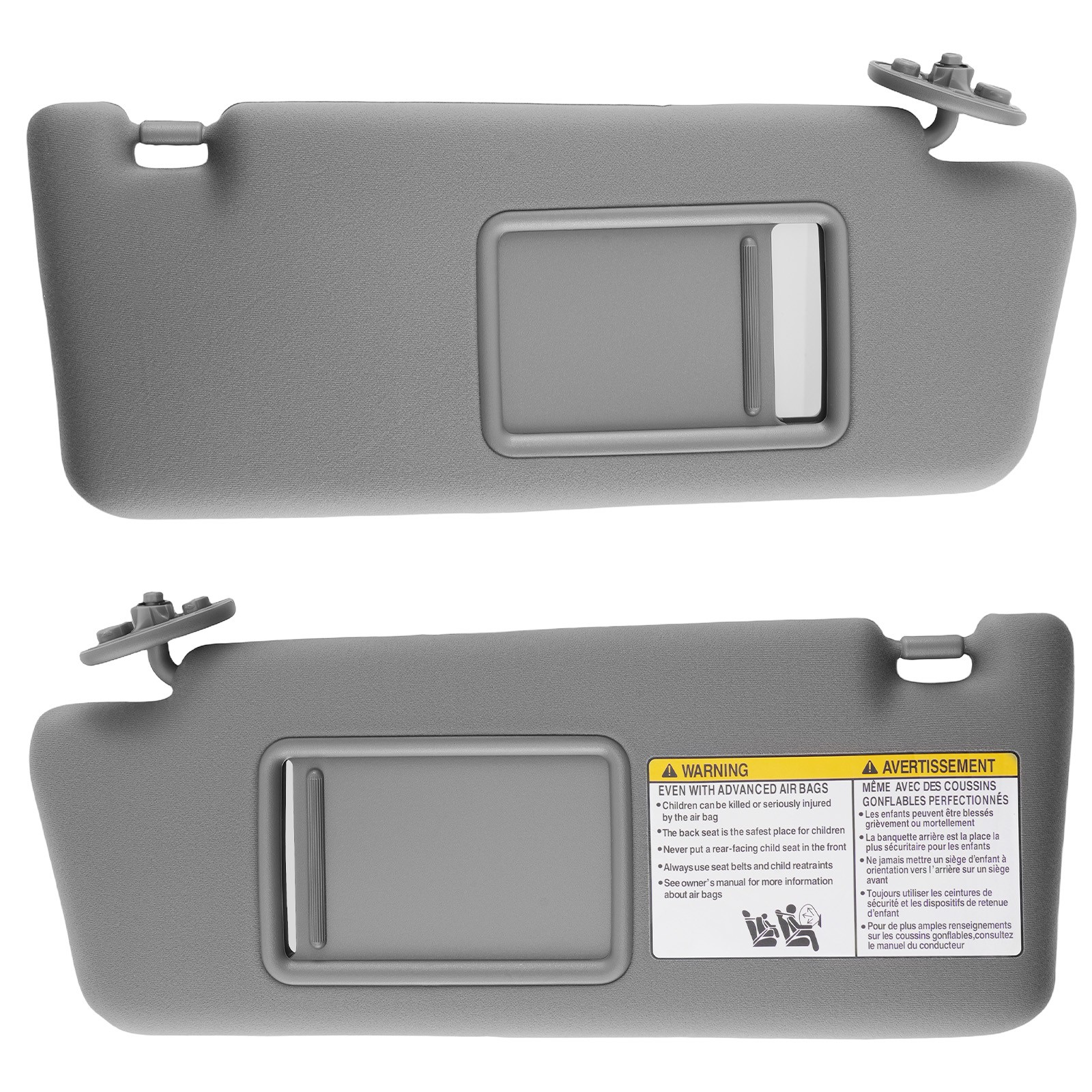 Pair Gray Sun visor w/ Light for Toyota Tacoma 2005-2015 LH RH 7432004210B0