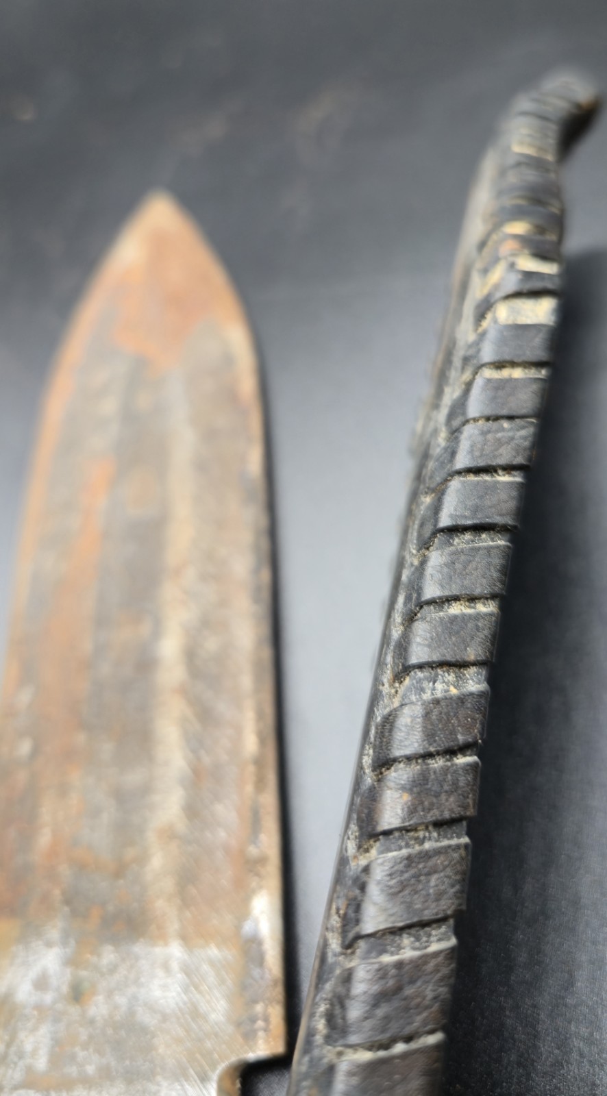 Antique Knife with Leather Sheath WWII Era Vintage Military Collectible