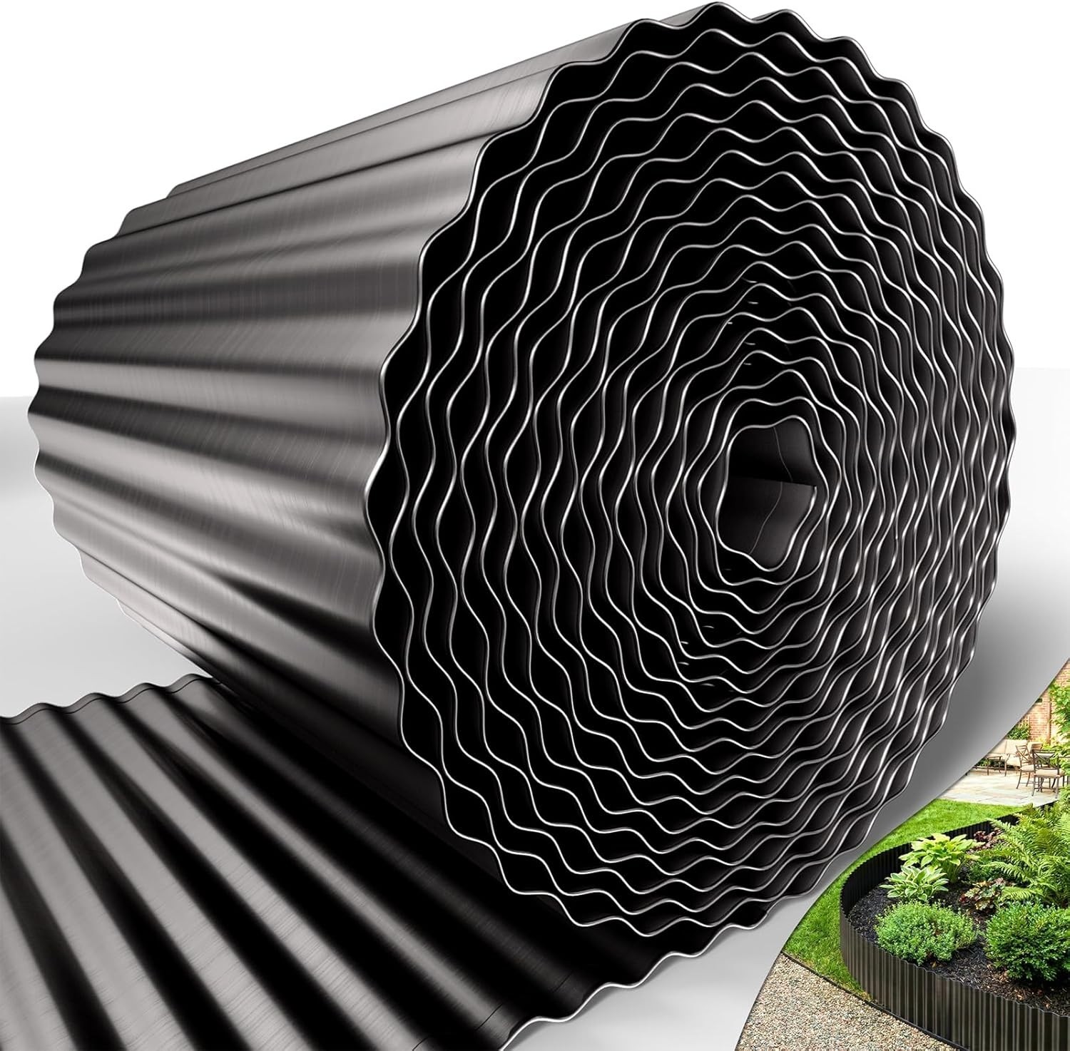 Durable 40FT x 8IN Galvanized Steel Edging for Beautiful Flower Beds & Paths