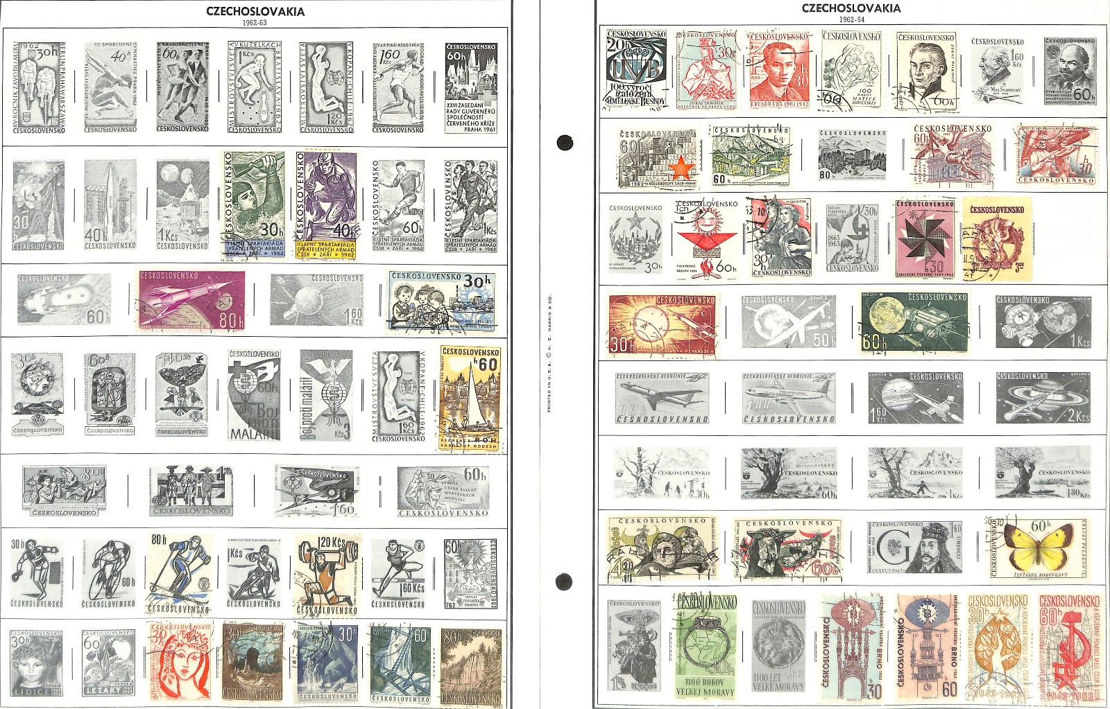 Czechoslovakia Stamp Collection on 50 Harris Pages, 1918-1983 (BK)