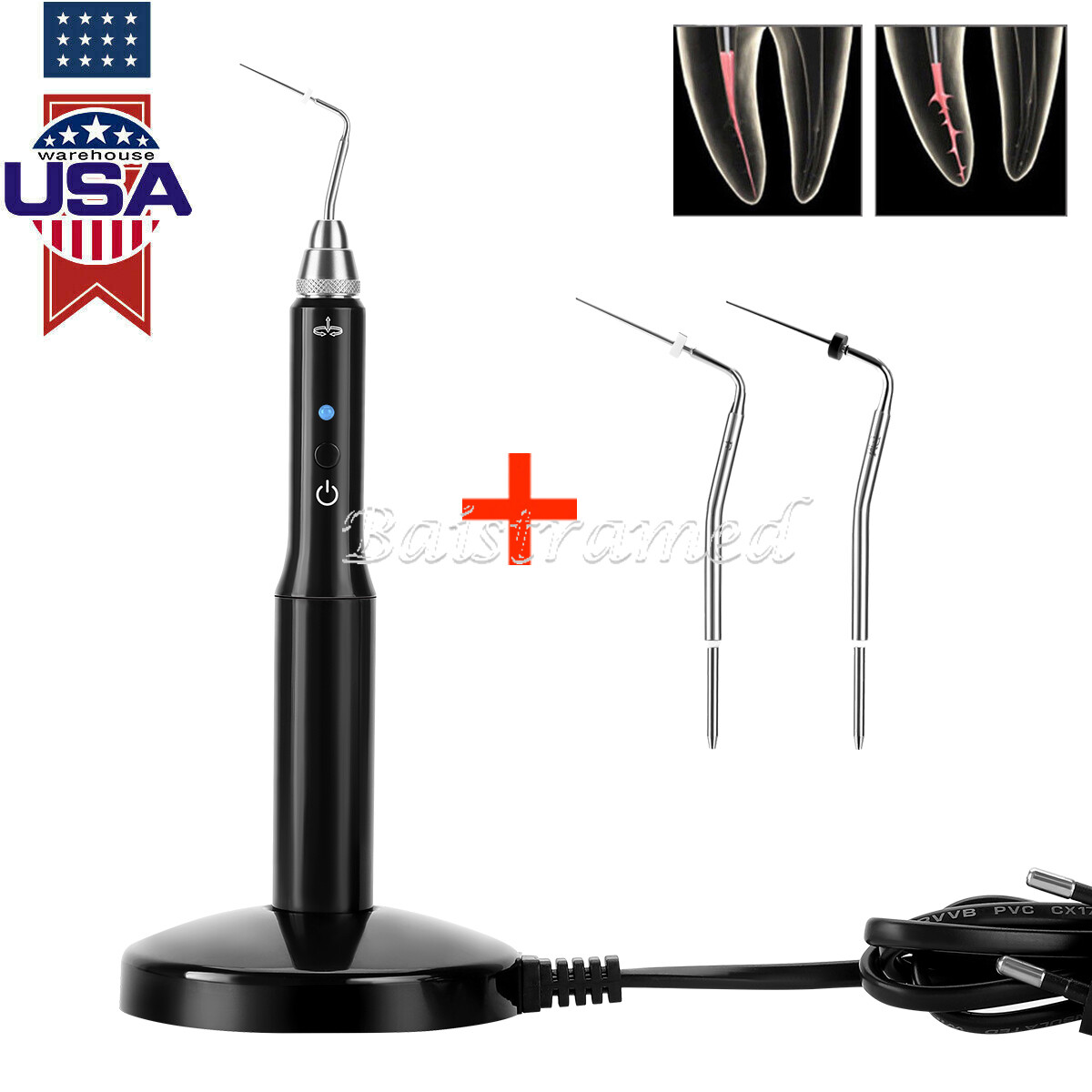Dental Wireless Eododontic Gutta Percha Obturation System Endo Heated Pen+2 Tips