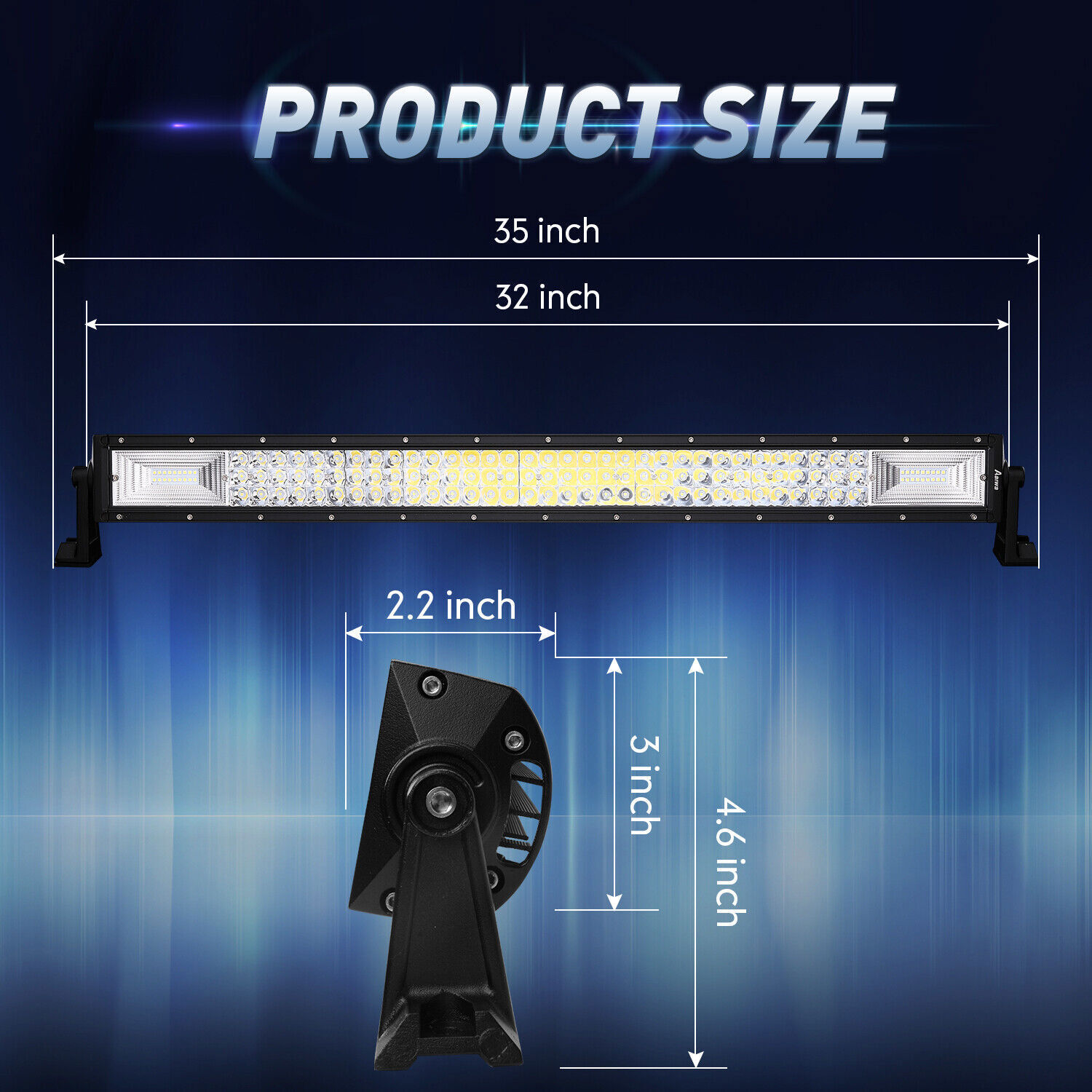 32 Inch LED LIGHT BAR Tri Row Spot Flood Combo Truck Offroad 4WD ATV SUV Light