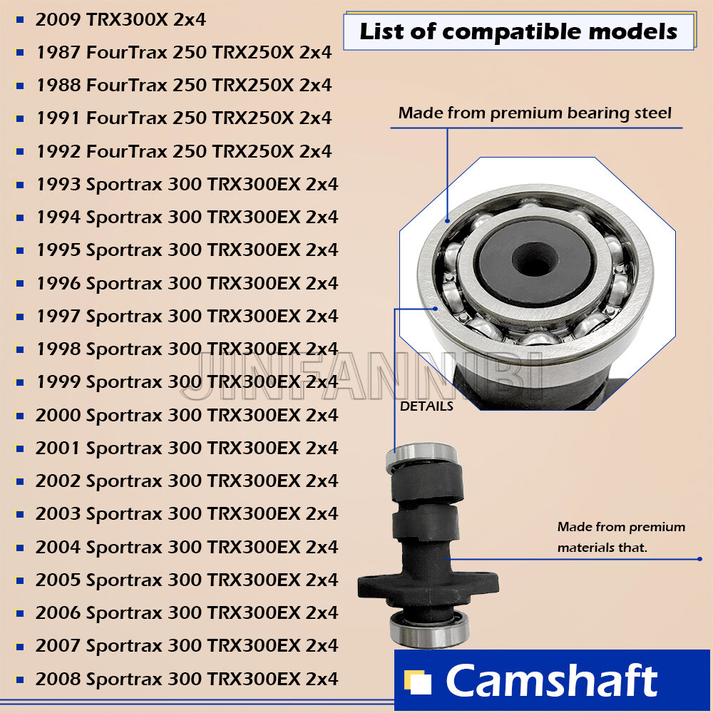 Camshaft Rocker Arm & Cam Gear Sprocket Kit for Honda FourTrax 250 TRX250X 87-92