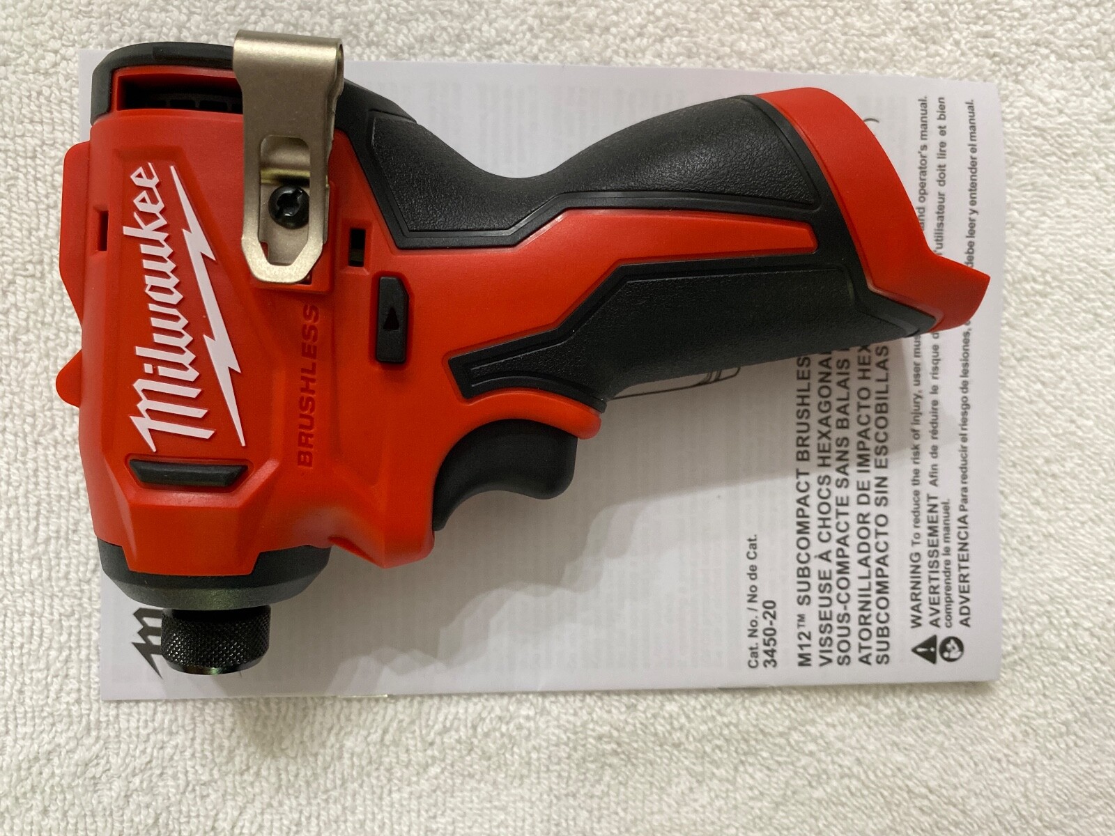 New Milwaukeel 3450-20 M12 12V 12 Volt 1/4" Sub-Compact Hex Impact Driver