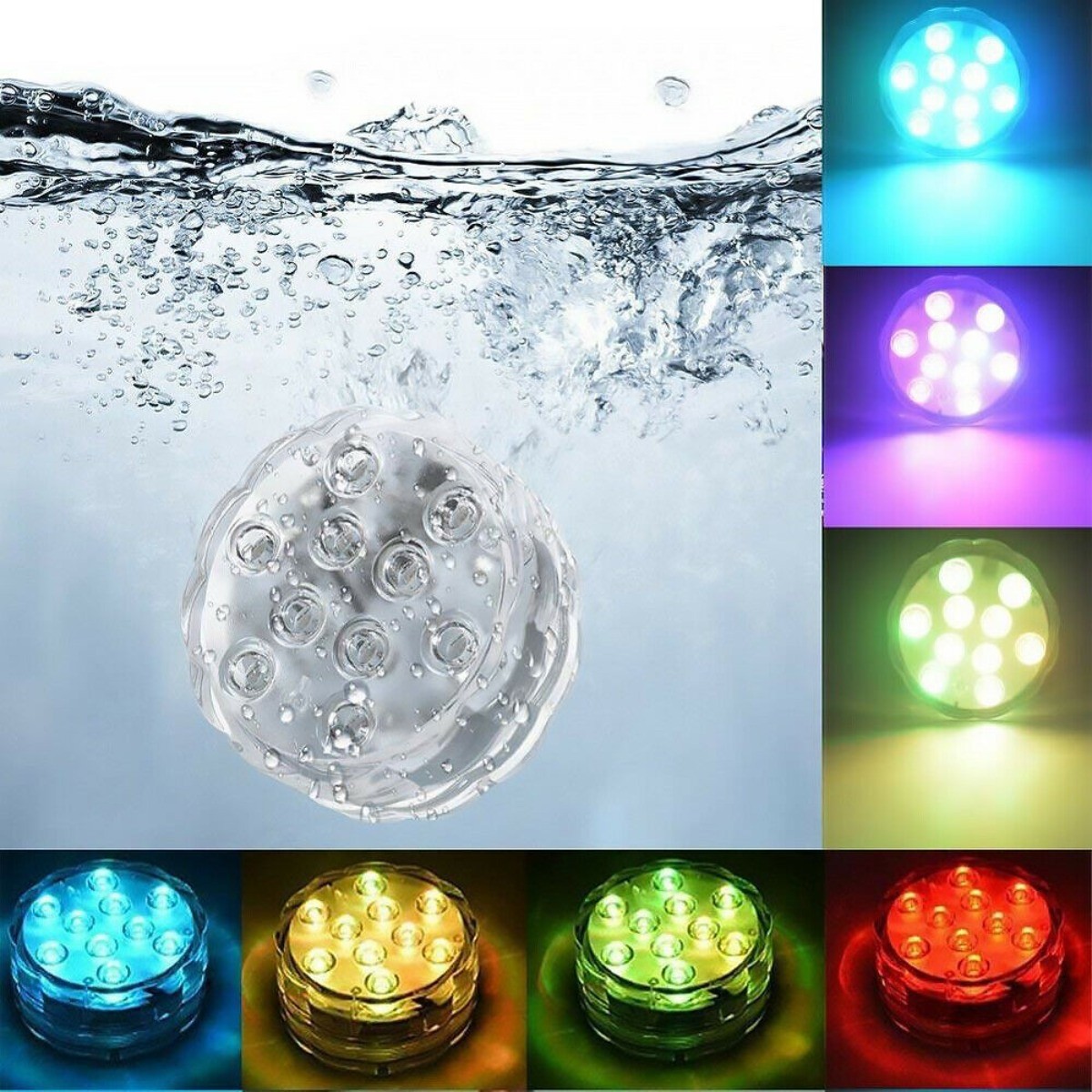 RGB Submersible LED Pool Lights Underwater Lamp for Party Decor