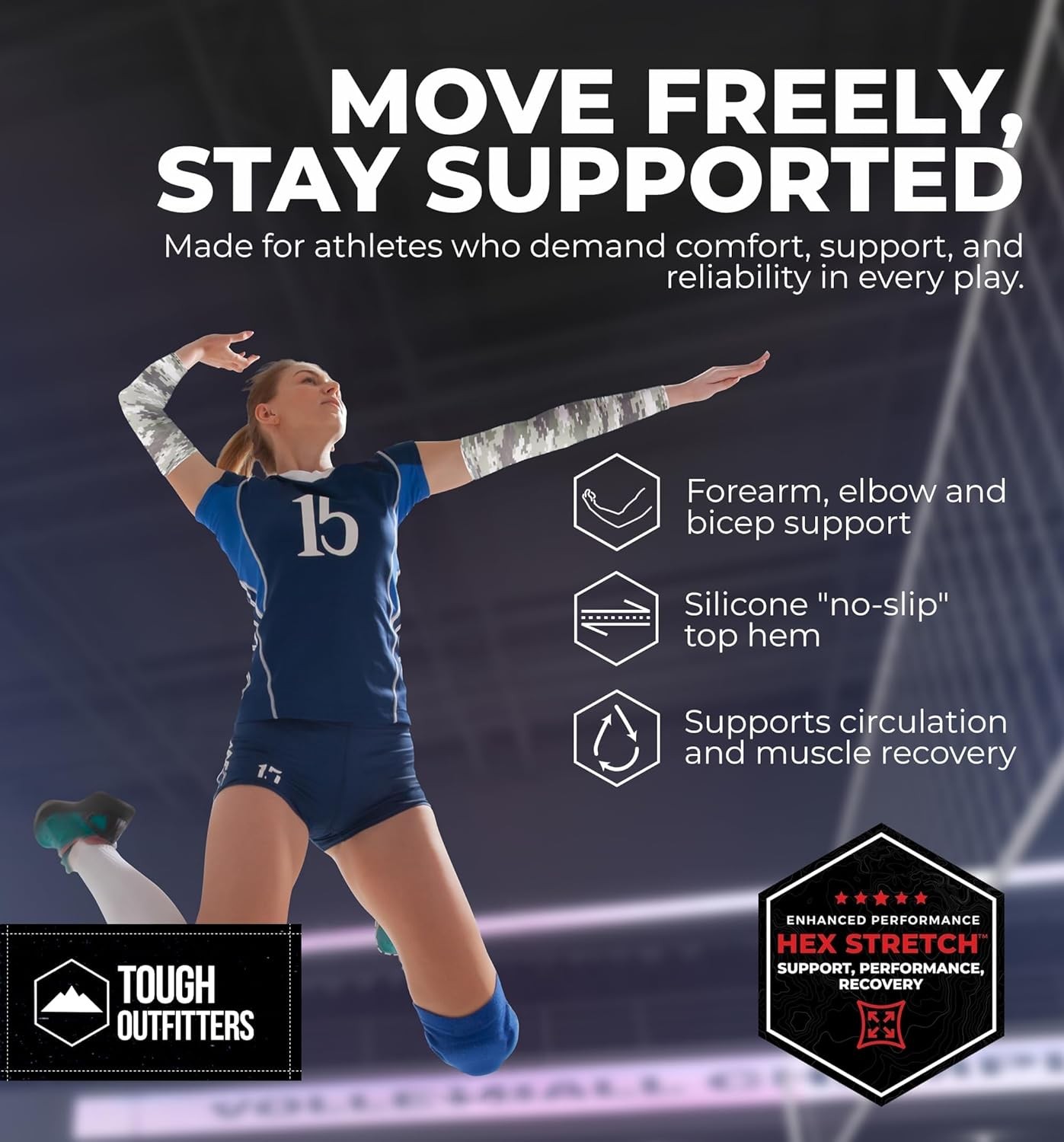 Sports Compression Arm Sleeves for Men & Women Youth Medium, Green Camouflage