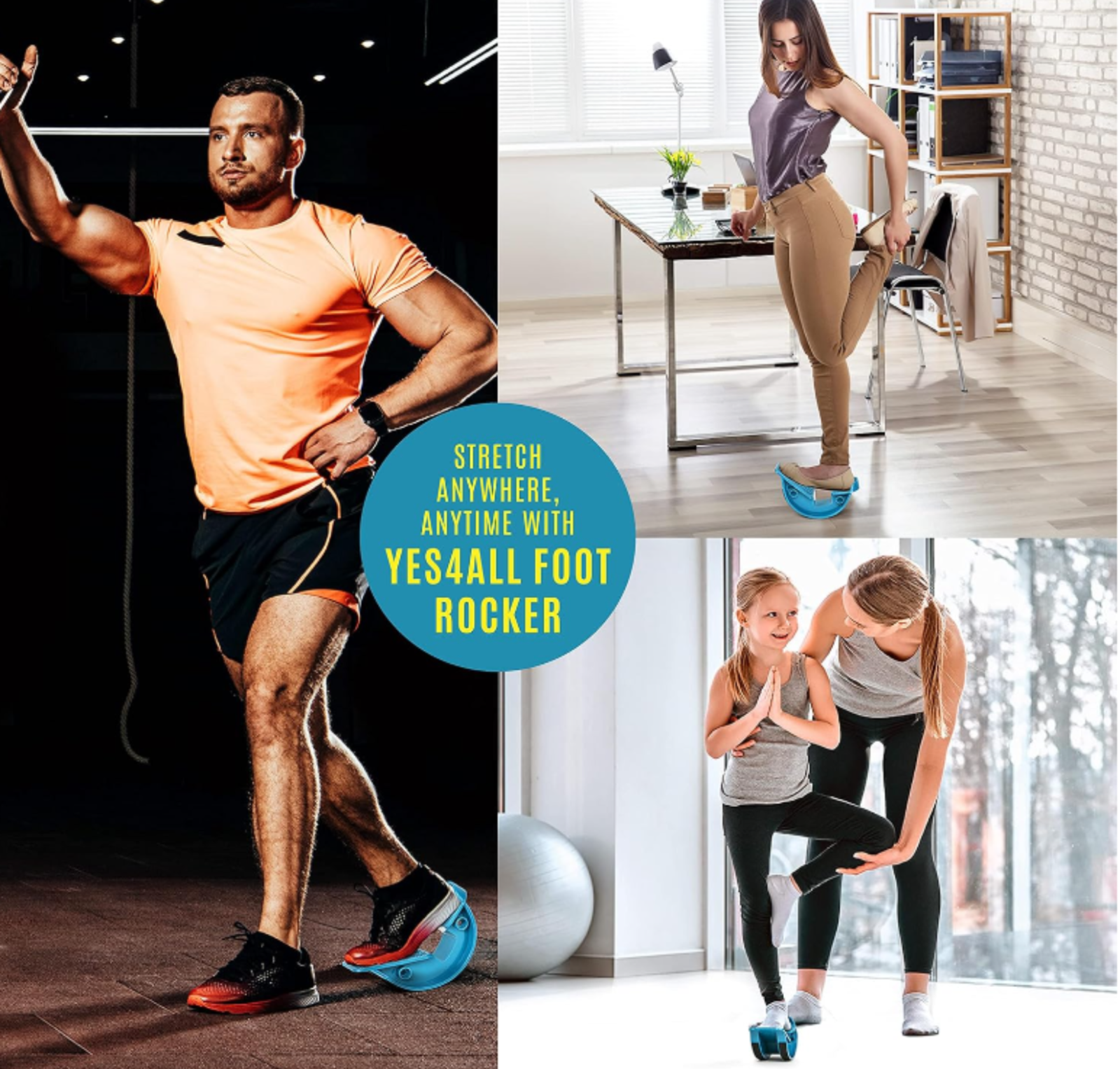 Foot Rocker Calf Stretcher for Plantar Fasciitis & Achilles Tendonitis Relief