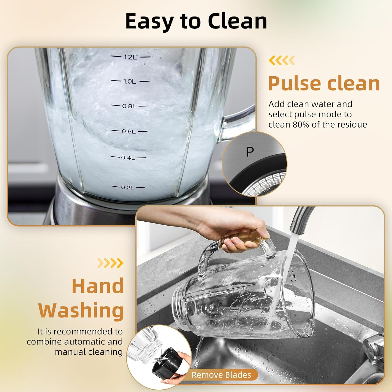 Blender Glass Stainless Steel 1800W Ice Crusher Smoothie Maker Universal Mixer