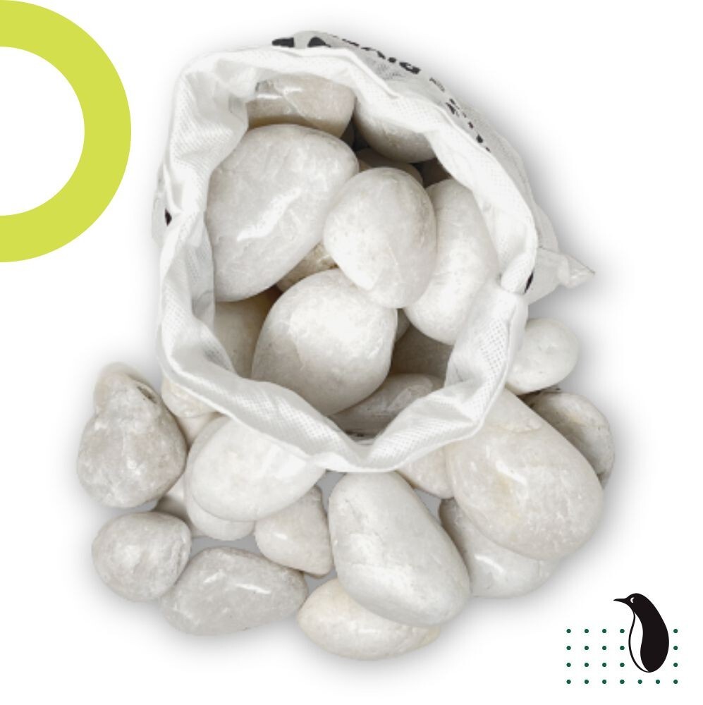 5 lb Decorative White River Rocks Pebbles for Plants Aquarium Stones (1-3")