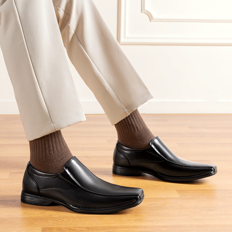 US Mens Oxford Shoes Slip On Loafers Square Toe Business Wedding Dress Shoes