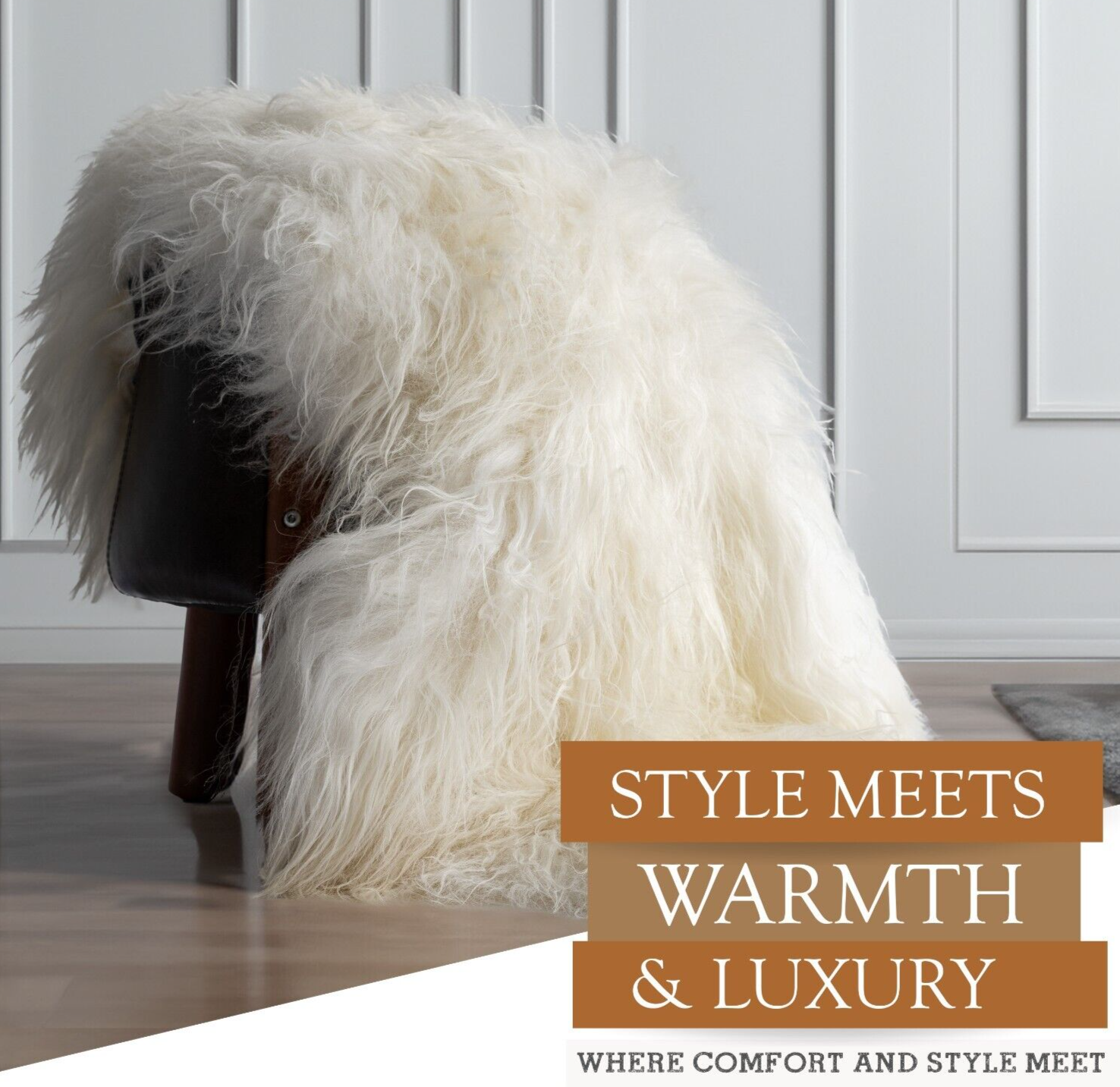 Real Icelandic Sheepskin Rug Natural White - Size 2 x 3-4' Long Hair