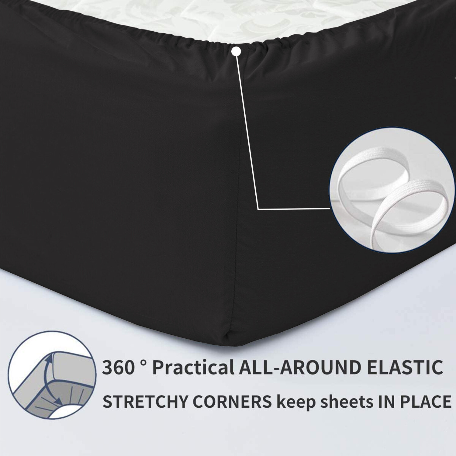 Fitted sheet King Size 16” Deep Pocket Easy Care Breathable Elastic Bed Sheets