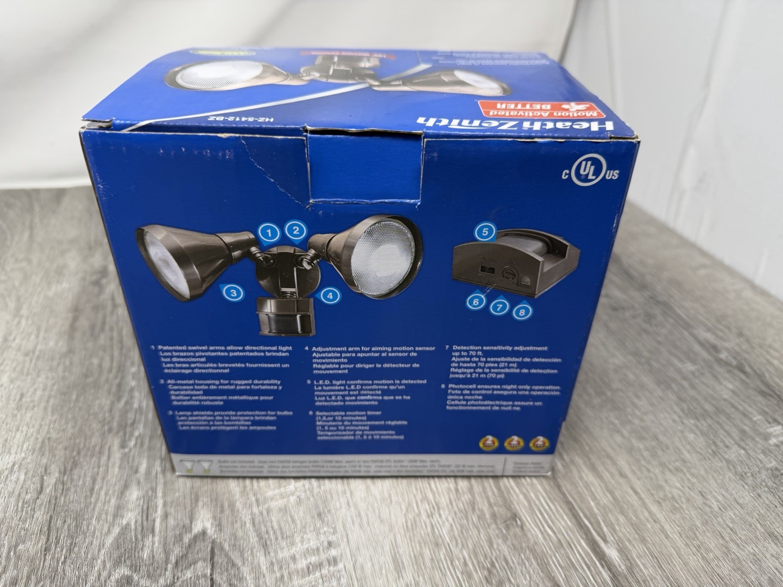 Heath Zenith 180° Motion Sensor Outdoor Security Light Bronze HZ-5412-BZ NEW OB