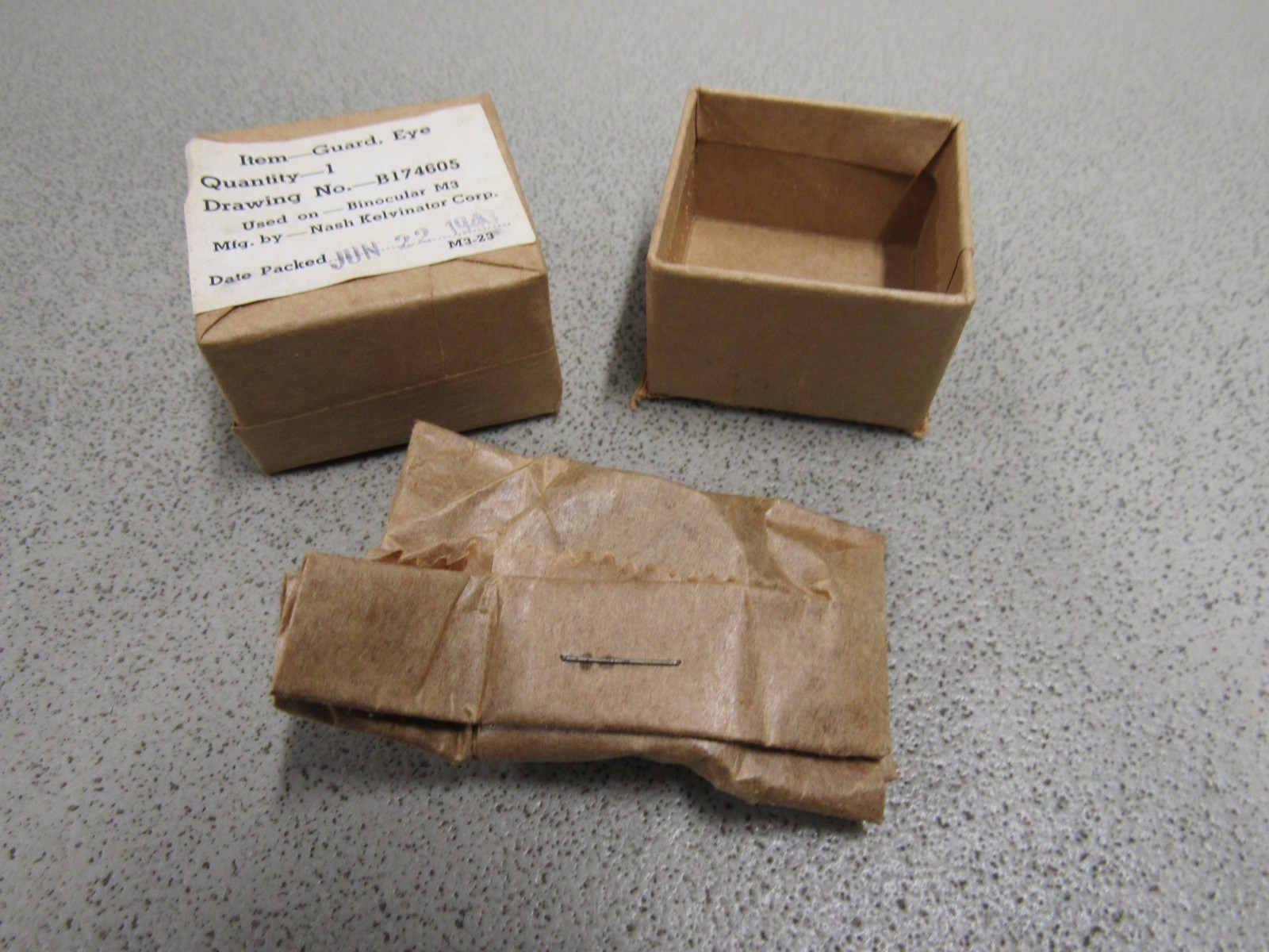 WW2 US M3 6x30 Binoculars Eye Guard Original Box 1943 Date Nash Kelvinator Corp