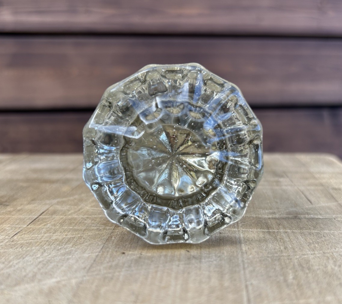 Vintage Brass Glass Door Knob w/bonus similar Matching Knob