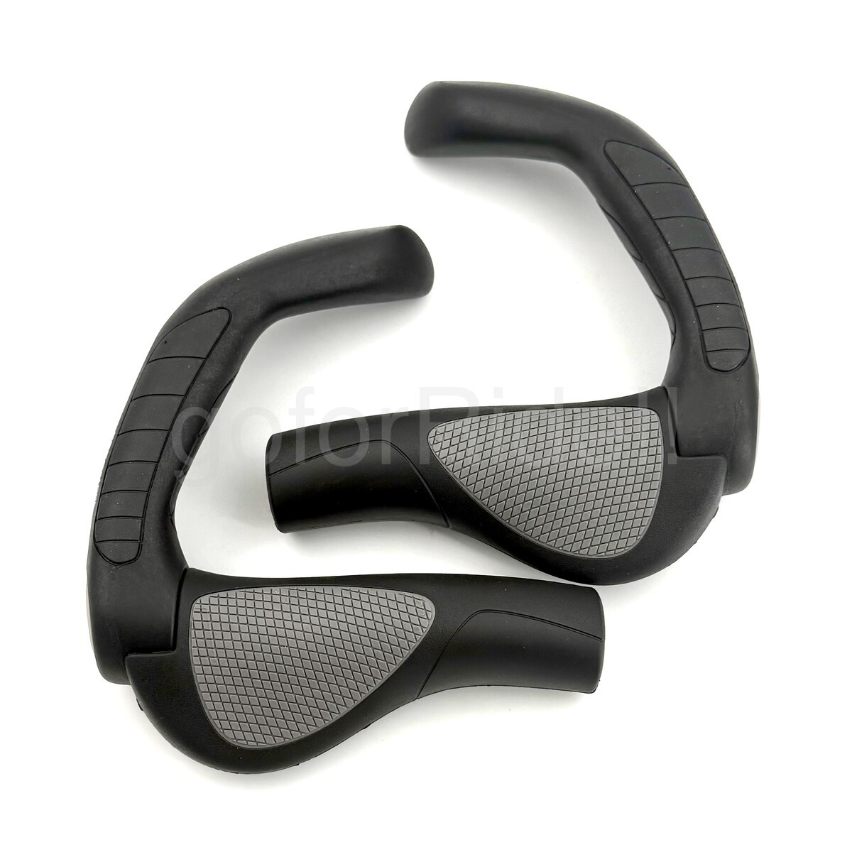Ergon GP5 Large Ergonomic Bike Grips Black/Gray Fullsize Bar Ends Pair Lock-On